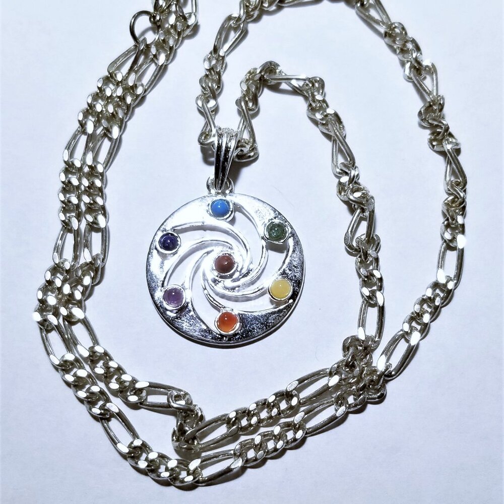 Androgynous Chakra Swirl Necklace